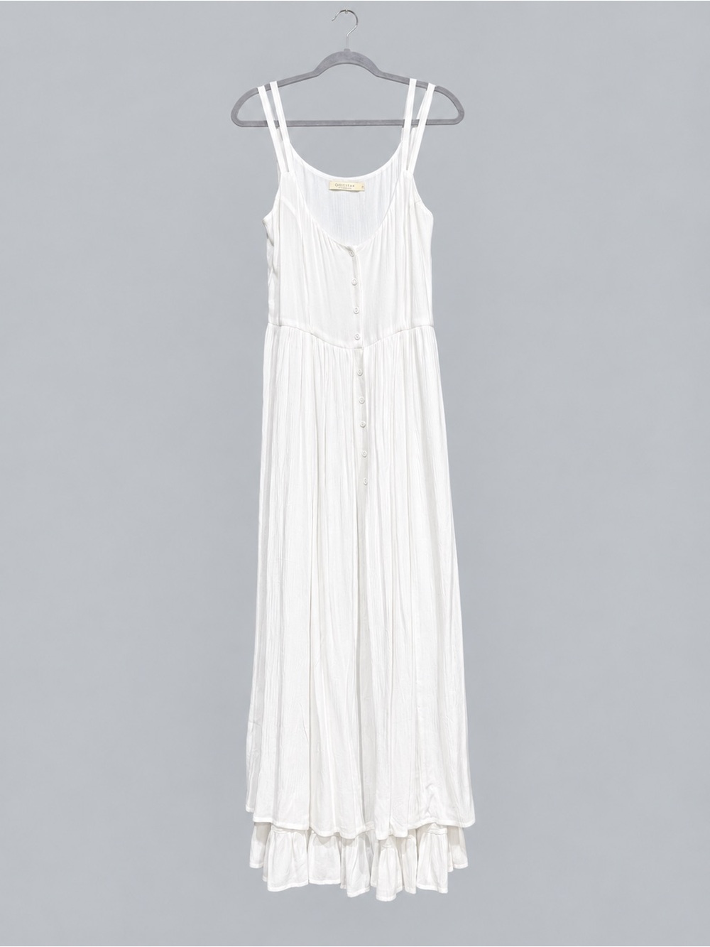 Christy Dawn White Button-Front Maxi Dress